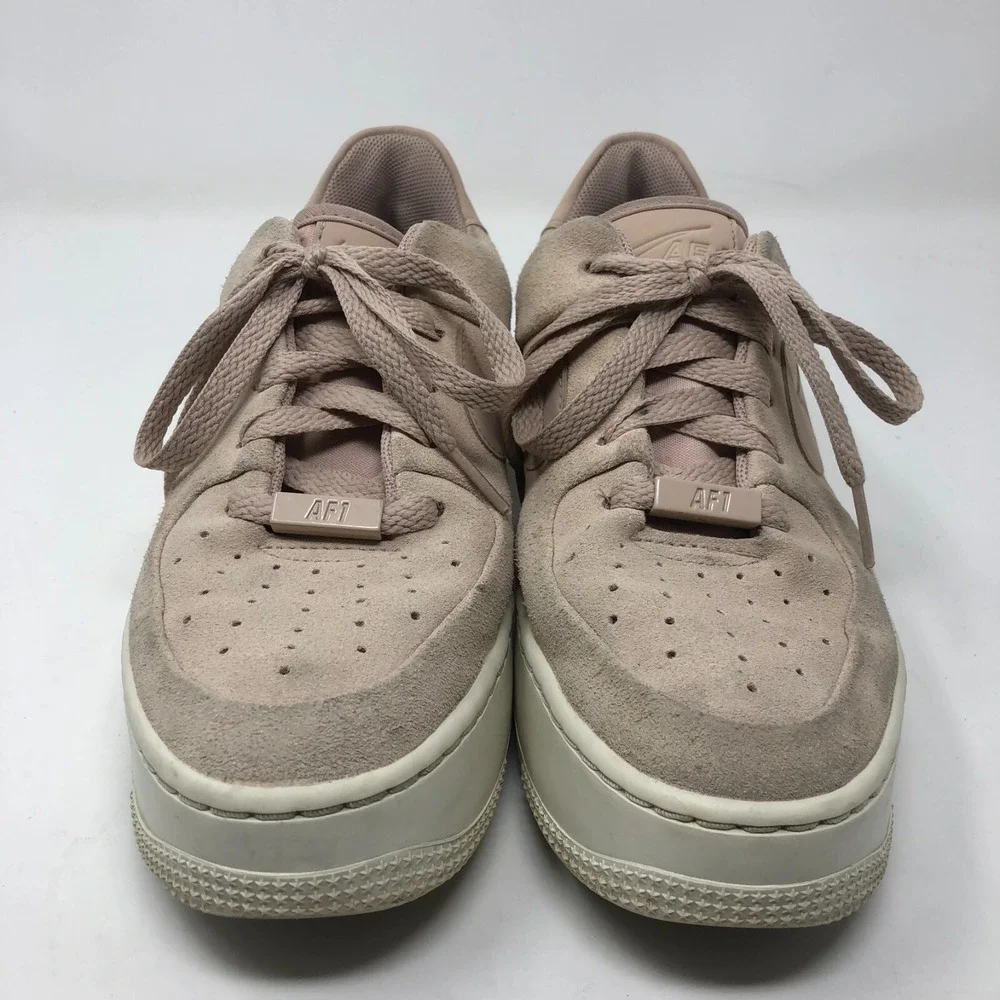 Nike Air Force 1 Sage Low Womens 6.5 Blush Pink Suede Leather Lace Up Streetwear